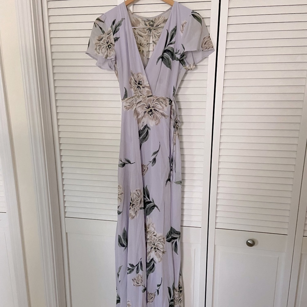 Tobi floor length floral wrap dress